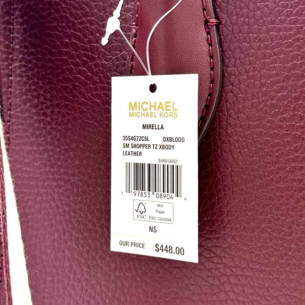 Michael Kors Mirella Small Signature Logo Crossbody Bag Ox Blood - Picture 8 of 8